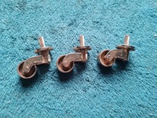 3 x Old Vintage chrome castors