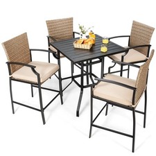 4 Pack Patio Rattan Bar Stools