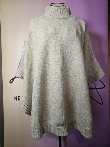 Apricot beige poncho - apricot,