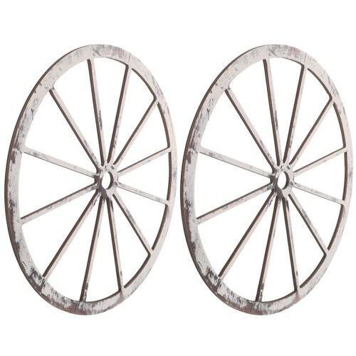 Wooden wagon wheel decor - wooden,