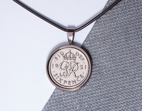 Lucky sixpence coin pendant - lucky,