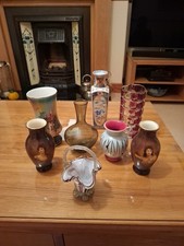 Job lot of Vintage mixed ceramic and glass vases all in very good condition .
