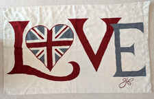 Very Rare Jan Constantine Love Union Jack Flag Rug Throw Wool - Stunning