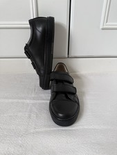 New WO Tags PETASIL black leather boys school shoes rip close eu 39