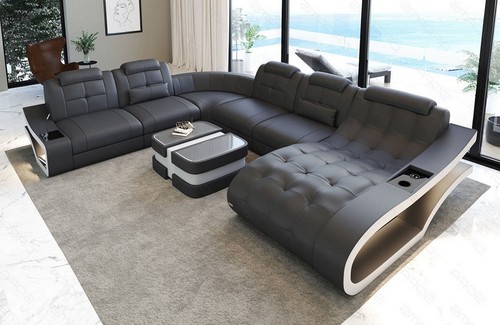 Leather couch living - , area