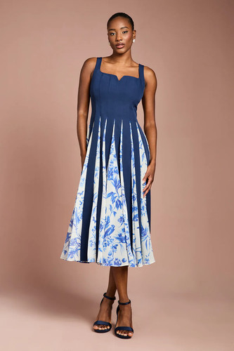 Coast navy fit - flare, dress