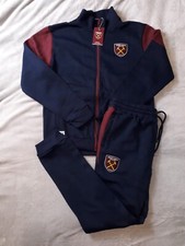 West Ham United Mens Tracksuit Jacket & Pants Set OFFICIAL Set L Large In Navy
