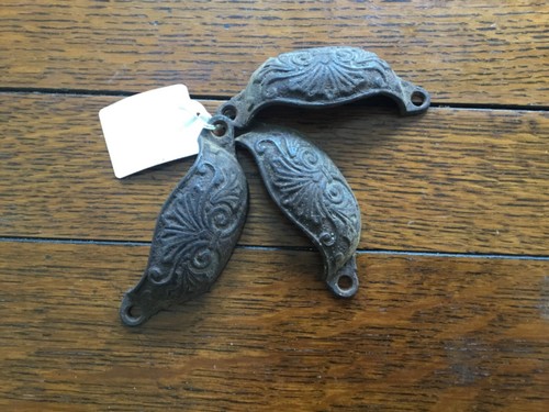 Ornate old steel drawer - old,