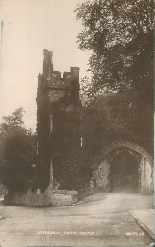 Ruthin castle entrance - ;,
