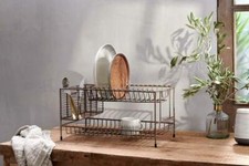 Inkollu Dish Rack, Industrial Rust Metal Wire Design Washing Up Drainer, Nkuku