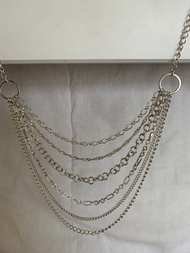 Multi chain silver long body - chain,