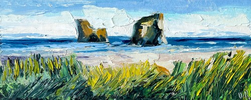 Wharariki beach painting - wharariki,