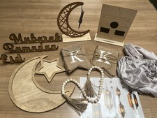 Ramadan Eid Decorations Bundle Banners Tracker Moon & Star Stickers Table Decor