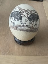 Vintage, Hand Painted, Ostrich