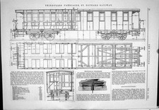 Old Print 1884 Third-Class