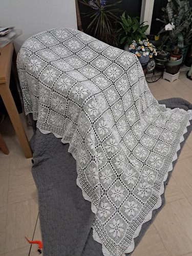 Crochet tablecloth white - crochet,