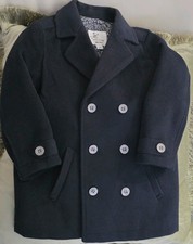 River Island Boys Navy Blue Double Breasted Peacoat Brand New Without Tags
