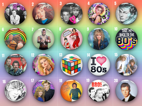 Pin badges eighties tv - 80's,