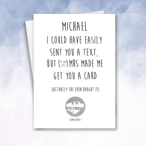 Best man proposal card - man,