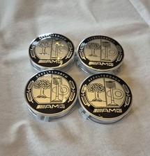 4 x AMG Mercedes Affalterbach Alloy Wheel Centre Hub Caps 75MM CHROME