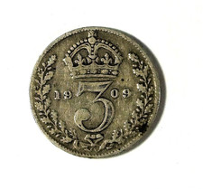 3x 1909 Edward VII 3 pence