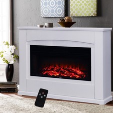 30" 34" 50" Electric Fire Suite White Mantel/Surround LED Flame Fireplace Heater