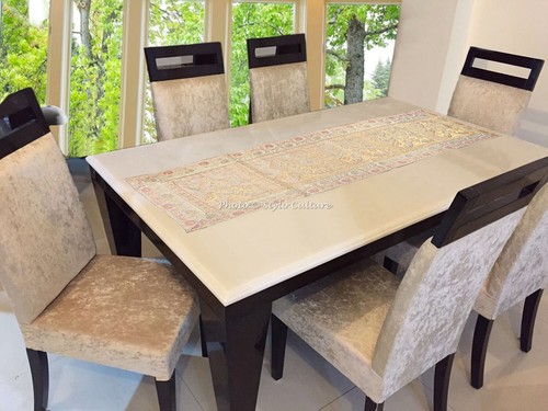 Indian jacquard table runner - table,