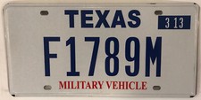 MILITARY VEHICLE license plate
