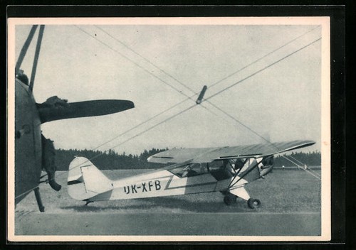 Postcard lietadlo piper cub - lietadlo,