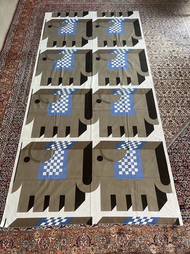 Vintage heals fabric elephants - vintage,