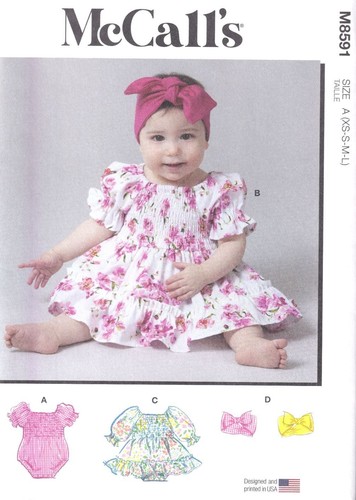 Mccalls 8591 babies romper - 8591,