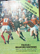Fulham RLFC v Bradford Northern  programme 1980/81 Season - Challenge Match