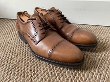 WORN ONCE LLOYD SOFT BROWN LEATHER COUNTRY SEMI BROGUE SHOES UK 10