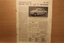 Original ROVER P4 105 R & S SALOONS (1958) Motor Trader Service Data No. 297