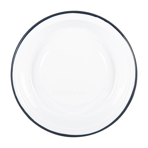 White enamel deep soup plates - white,