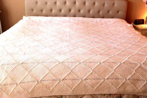Hand knit afghan blanket throw - knit,