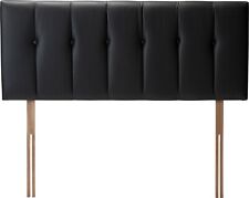 Rushden Double Headboard Black Upholstered Stylish and Comfortable Bed Support