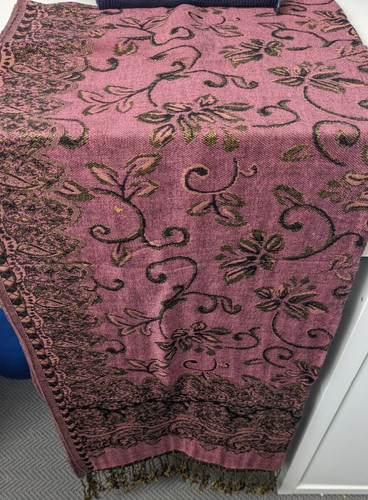 Pashmina dusky pink with - , black