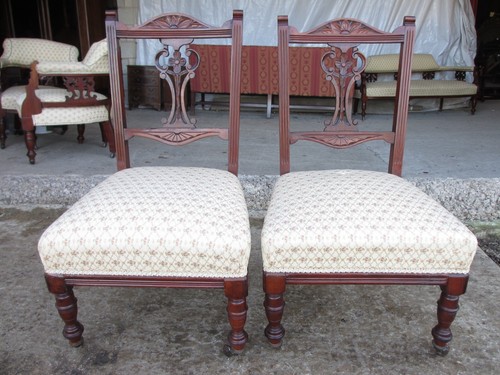 Pair edwardian mahogany - of,