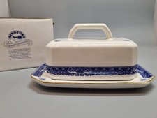 Vintage Ringtons Willow Pattern Butter/Cheese Dish by Wade Ceramics new in box