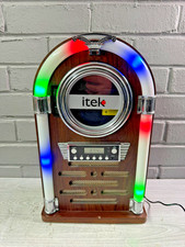Jukebox i60018CD by iTek Bluetooth CD Player FM Radio Table Top Brown/Oak Effect
