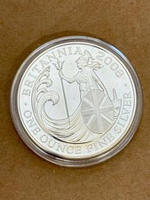 2008 HM. QUEEN ELIZABETH II BRITANNIA £2 PROOF COIN, 1oz 999 FINE SILVER  - BRL1