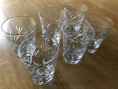 Cut glass crystal whisky - 6x,