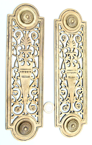 Pair cast brass arts - brass,