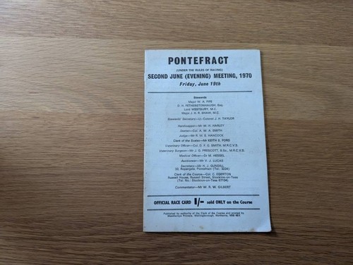 1970 pontefract official - pontefract,