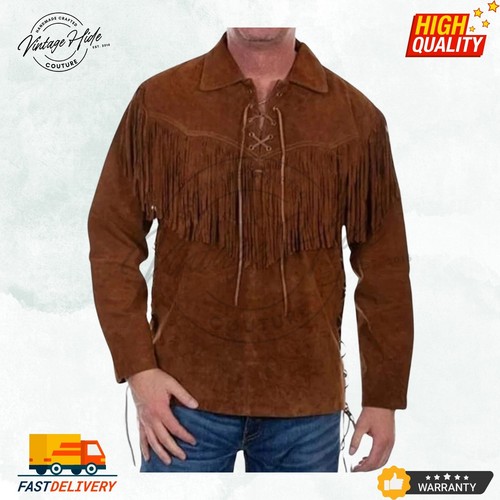 Men western suede - suede, leather