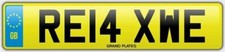 RELAX NUMBER PLATE RE14 XWE