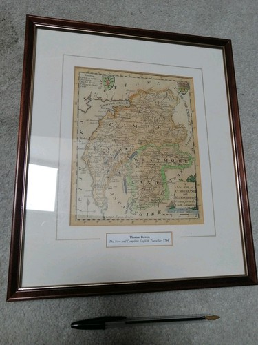 Antique georgian framed map - antique,