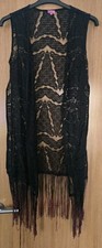 River Island Kimono Cover Up Medium M  Lace Tassle Beach Fringe