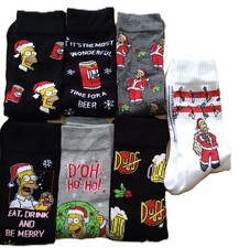 Simpsons Christmas Socks Mens Dress & Sport Socks Homer